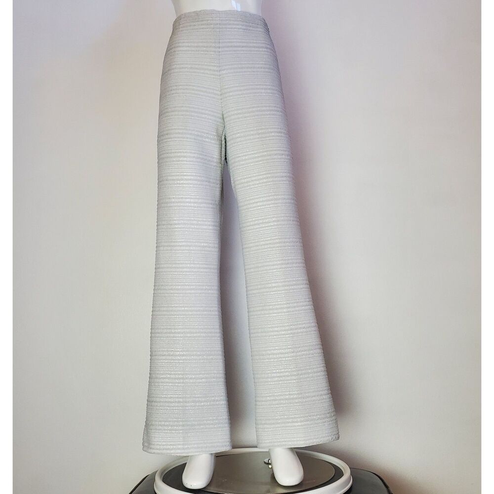 Vintage 60s Silver Gray Flared Trousers